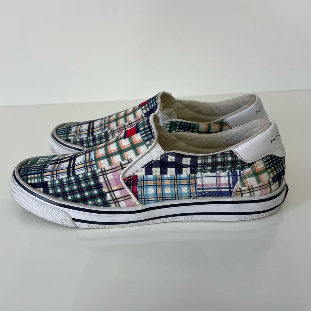 Tommy Hilfiger Boat Slip On Shoes Twin Oaklyn 2 Plaid Casual Mens 8.5 Preppy